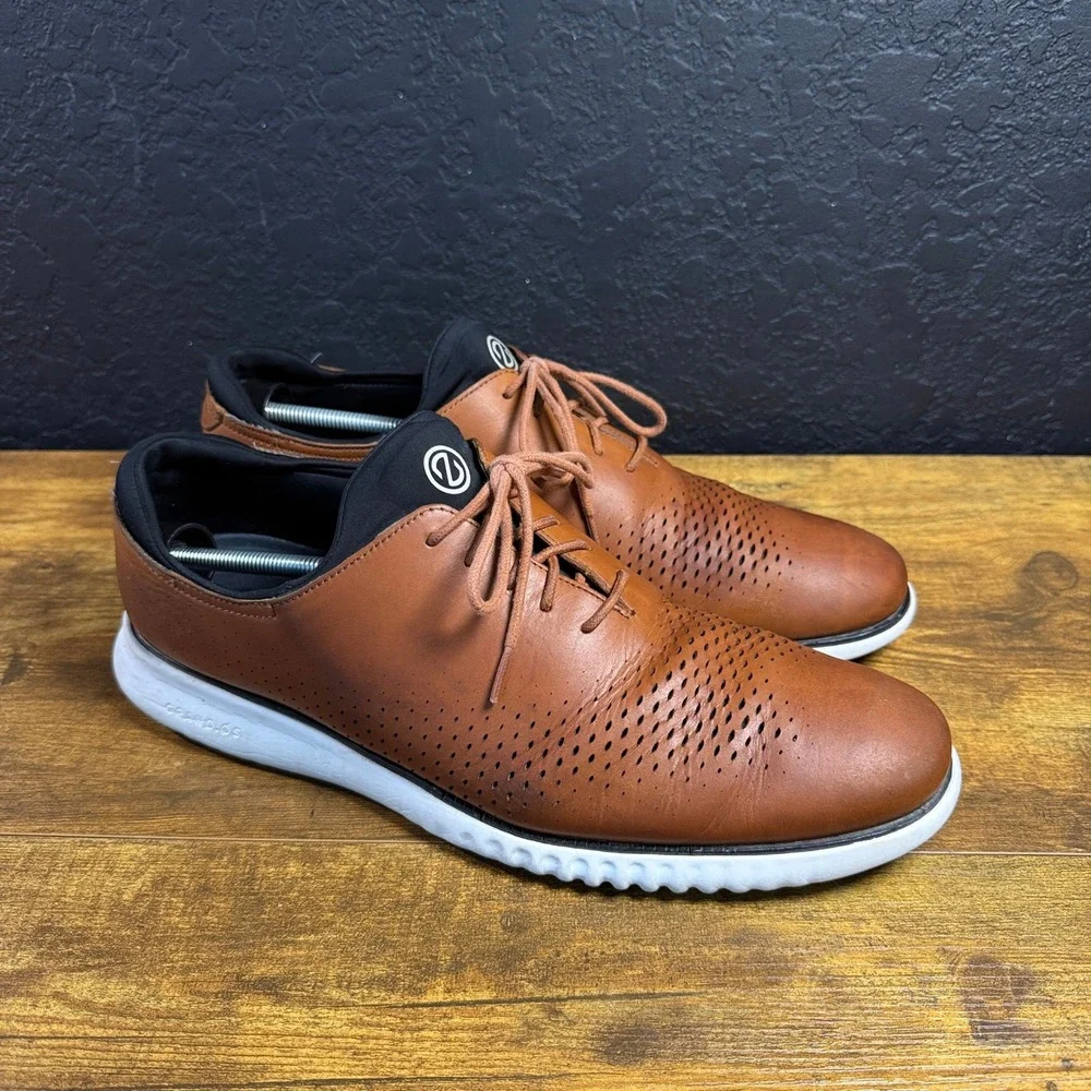 Cole Haan Zerogrand C27879 British Tan Leather Wingtip Oxford Mens Size 14M